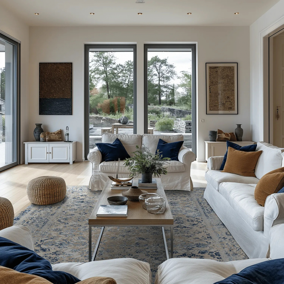 Tapis Wilton 'Denizli' 200x280cm - Bleu