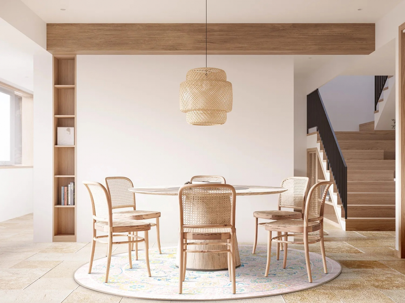 Tapis rond 'Magnolia' 160cm - Rose