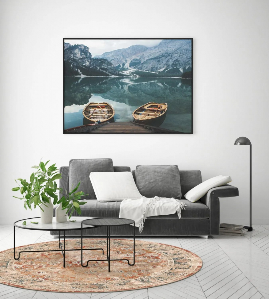 Tapis rond 'Douz' 200cm - Rouge/Multi