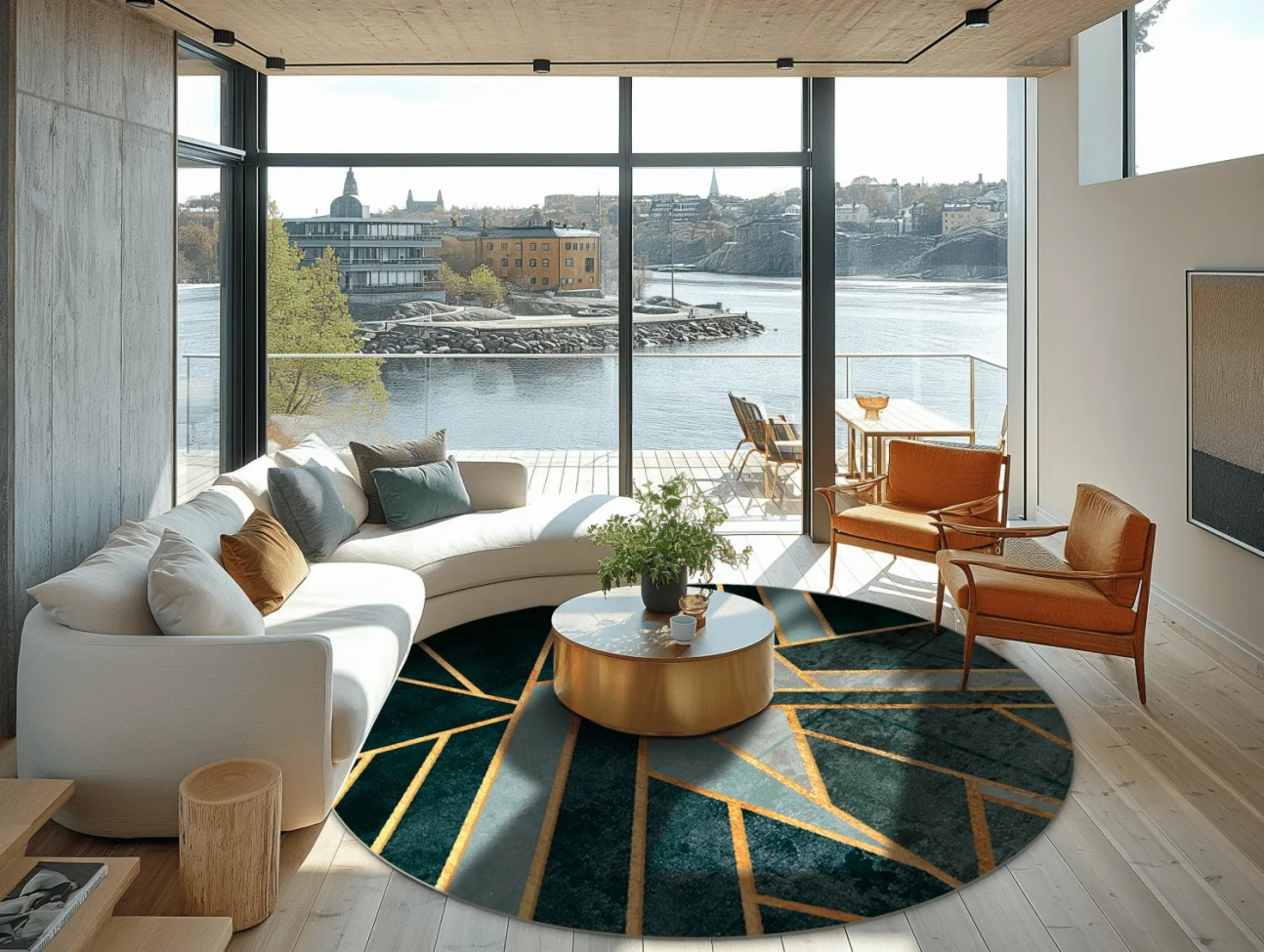 Tapis rond 'Amasra' 160cm - Vert