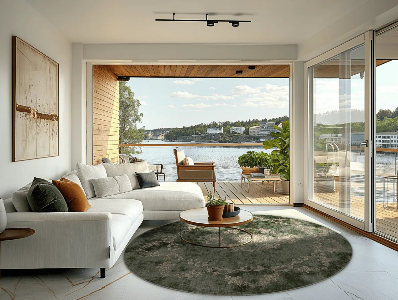 Tapis rond 'Taknis' 290cm - Vert