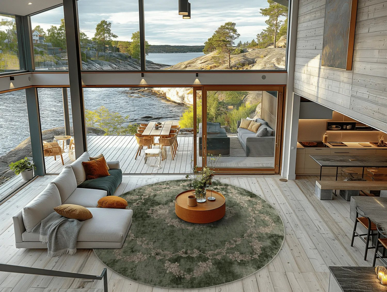 Tapis rond 'Taknis' 290cm - Vert