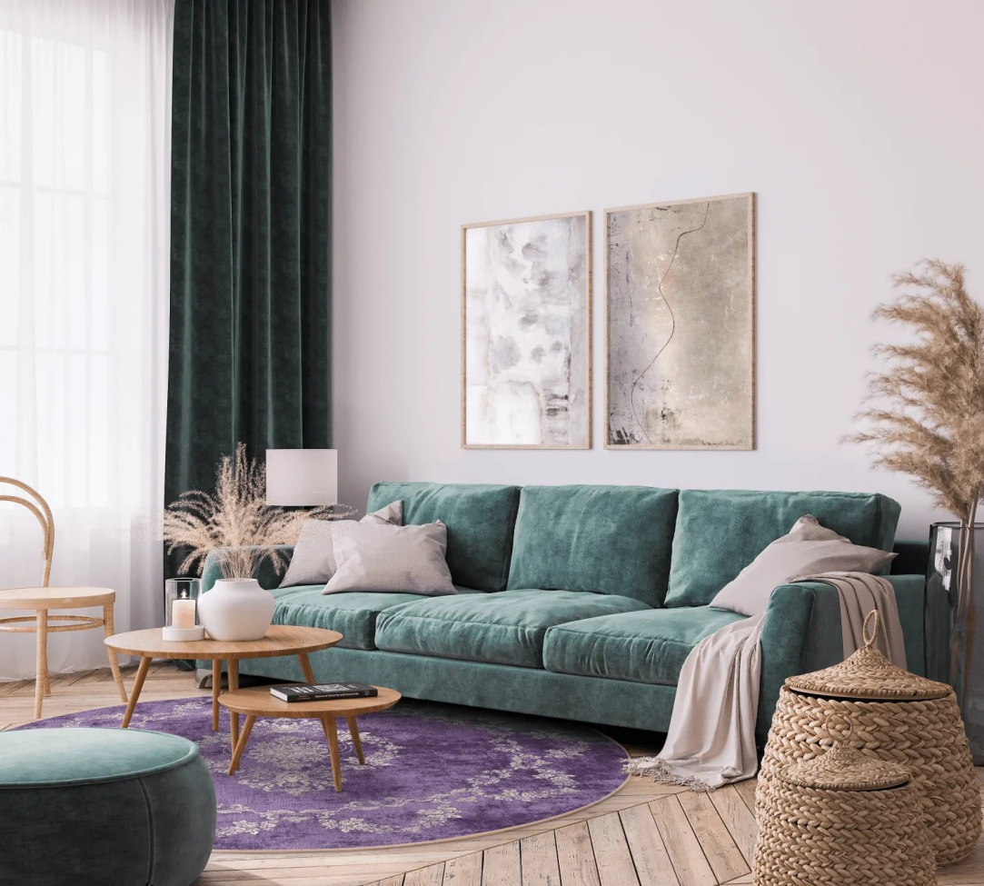 Tapis rond 'Taknis' 160cm - Violet