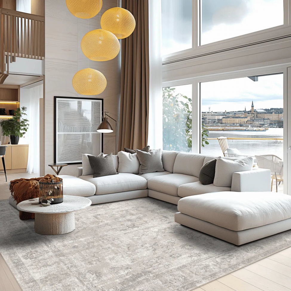 Tapis Wilton 'Gombalia' 160x230cm - Gris