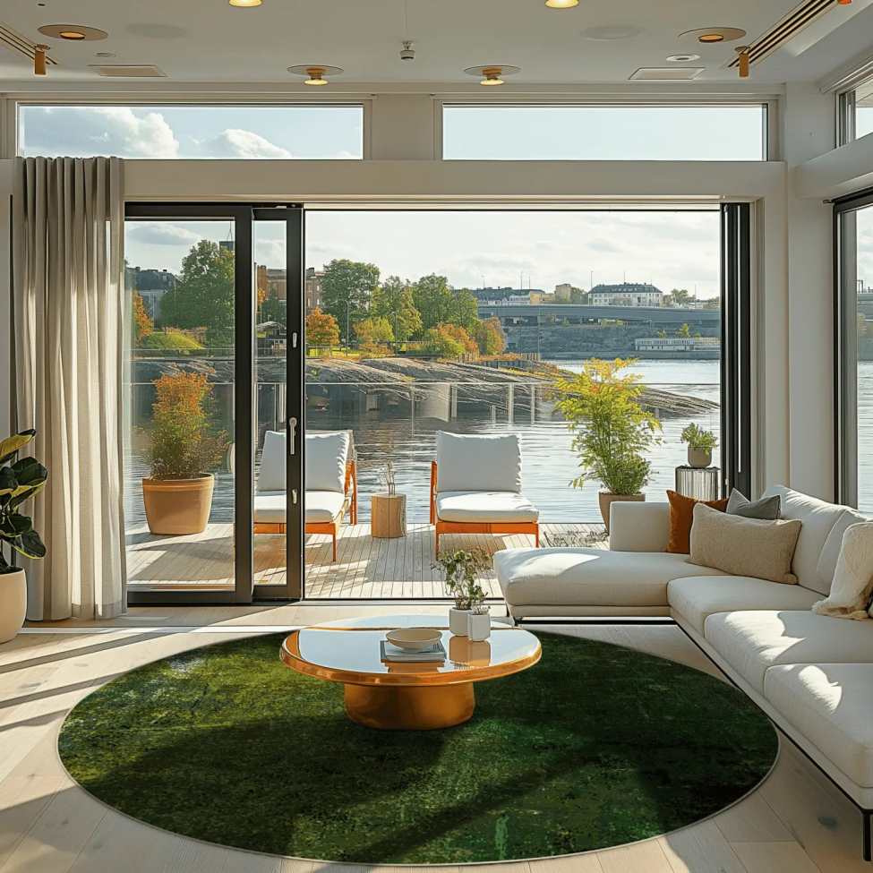 Tapis rond 'Estrada' 200cm - Vert