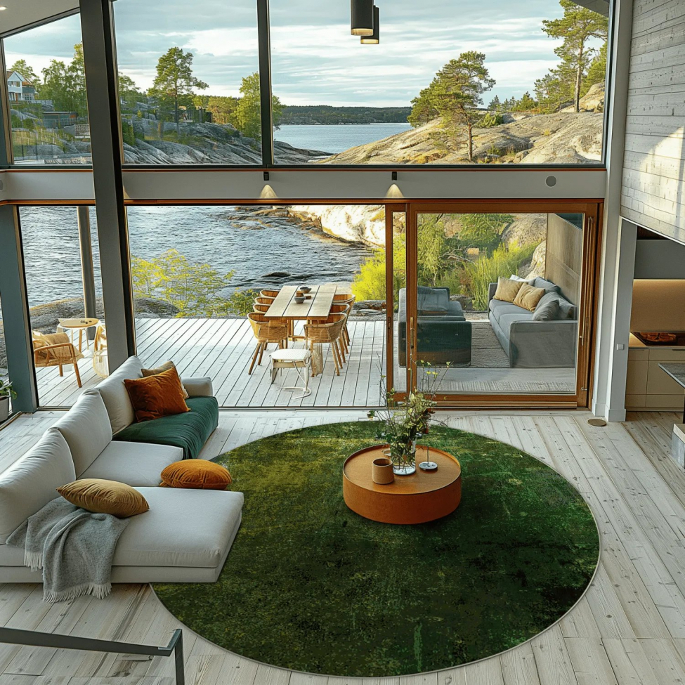 Tapis rond 'Estrada' 240cm - Vert