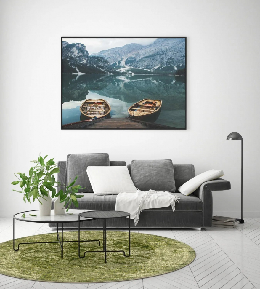 Tapis rond 'Denizli' 240cm - Vert