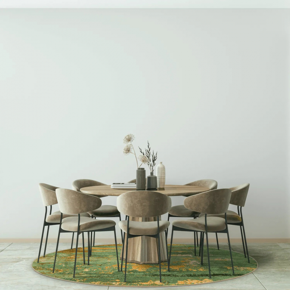 Tapis rond 'Domont' 160cm - Vert