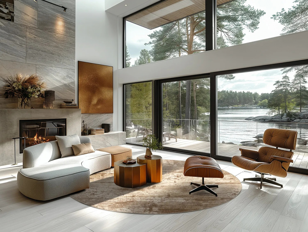 Tapis rond 'Kebira' 160cm - Beige