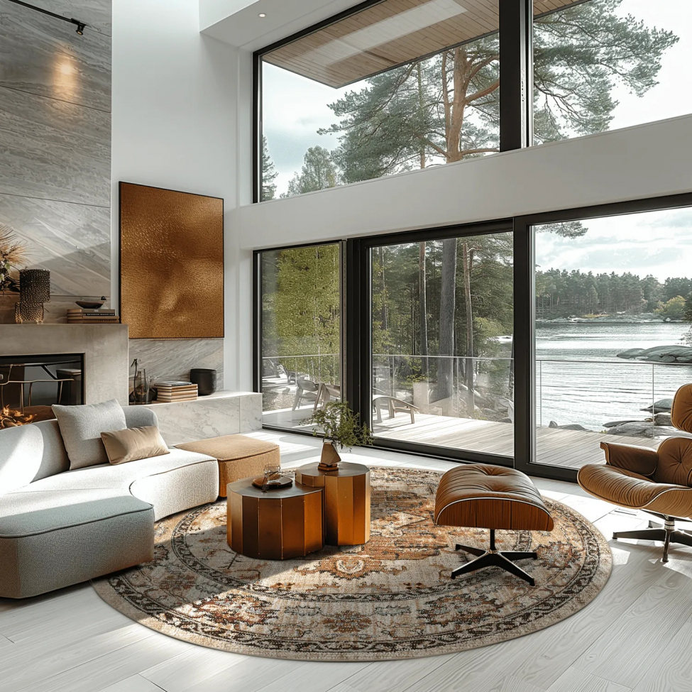 Tapis rond 'Siliana' 240cm - Beige