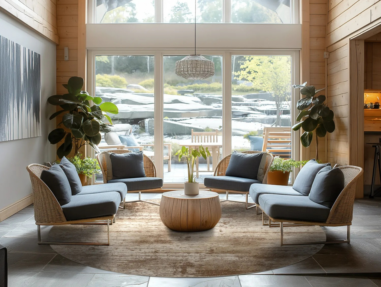 Tapis rond 'Kebira' 200cm - Beige