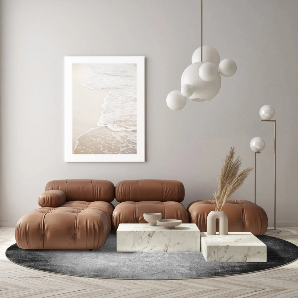 Tapis rond 'Megara' 240cm - Gris