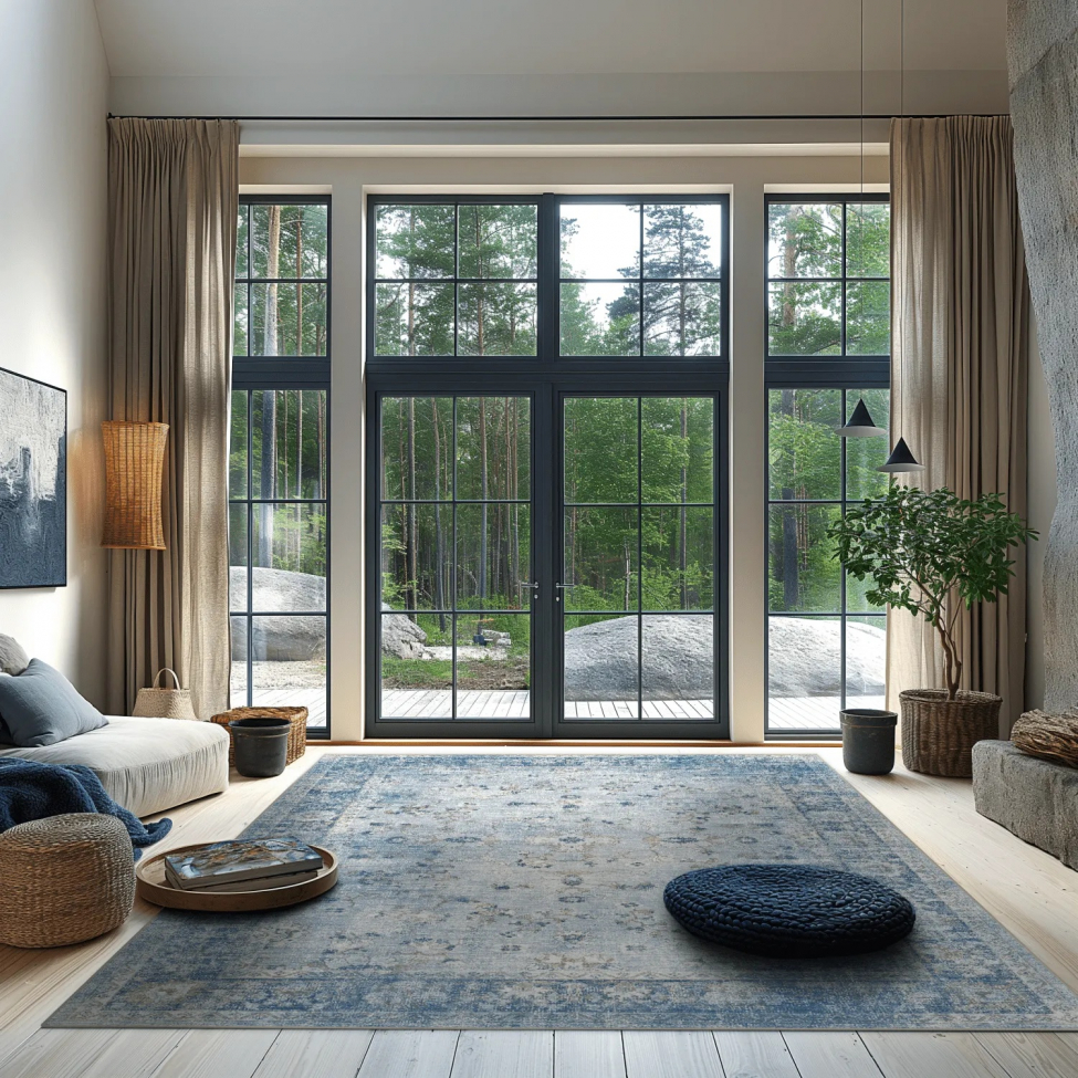 Tapis Wilton 'Gombalia' 80x250cm - Bleu clair