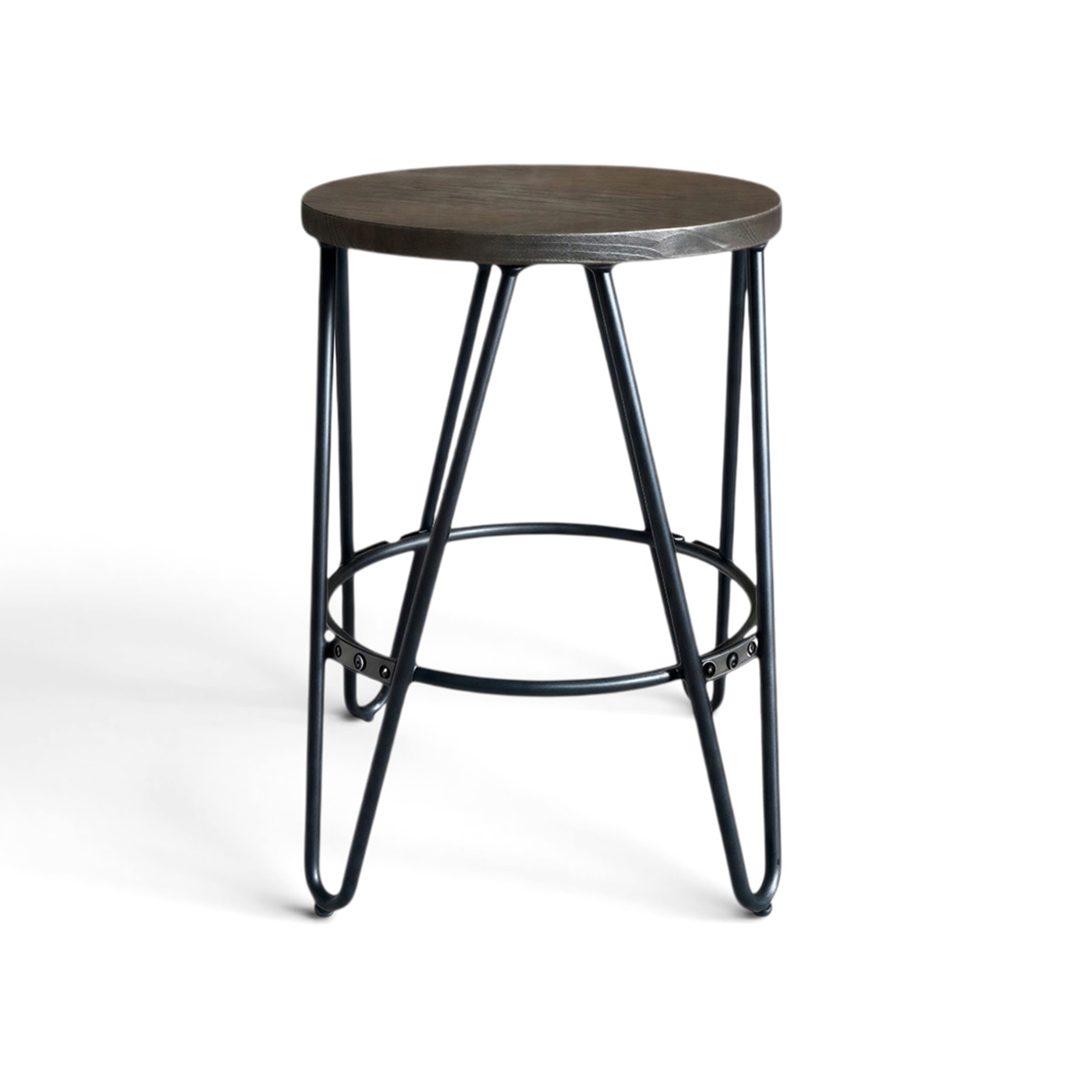 Tabouret 'Rustic' 45cm - Bois/Acier