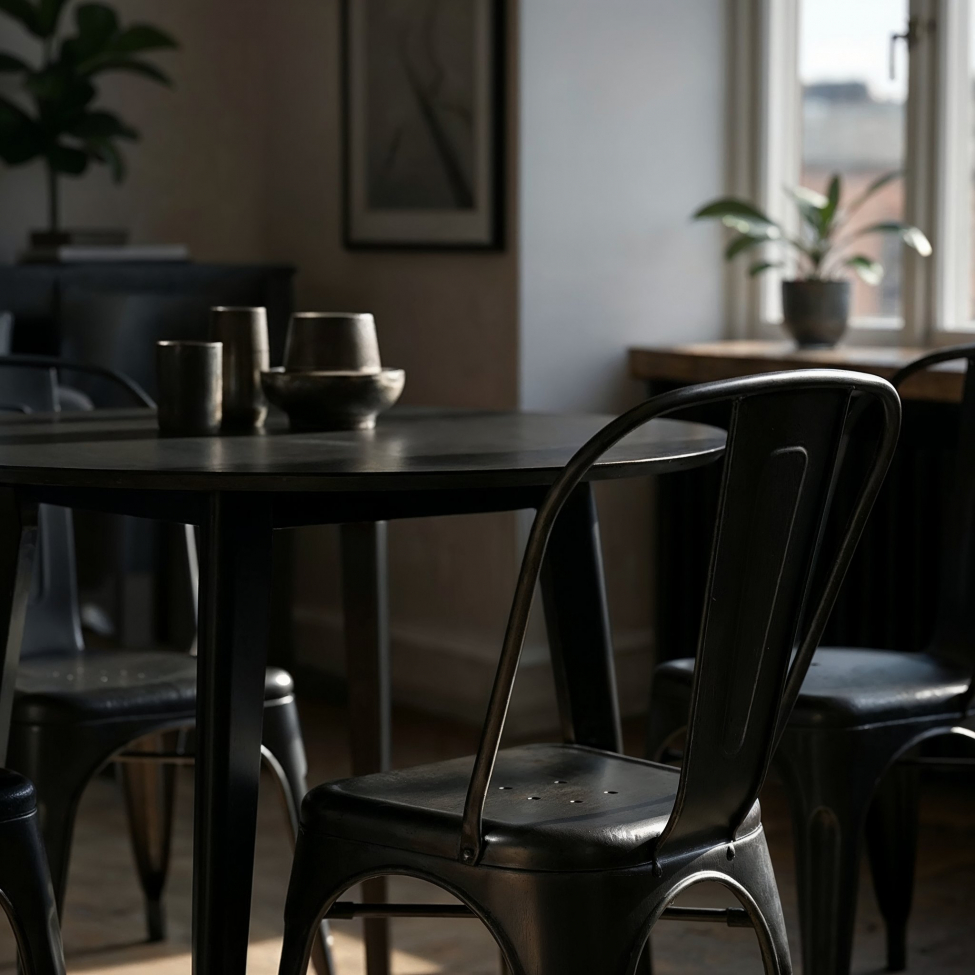 Chaise 'Montmartre' - Noir/Patine