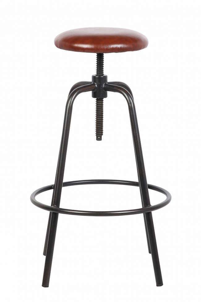 Tabouret 'Industrial' - Fer/Cuir