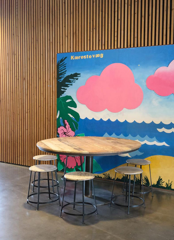 Table à manger ronde 'Jack' - Bois recyclé/Fer