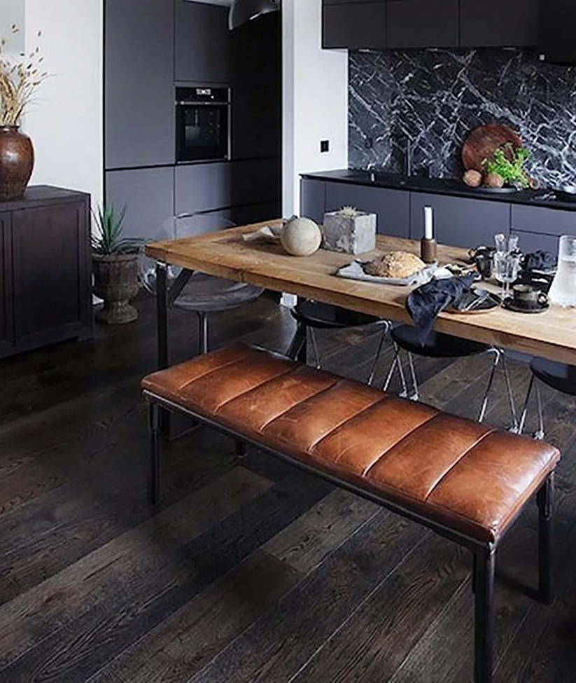 Banc 'Sean' - Cuir/Fer