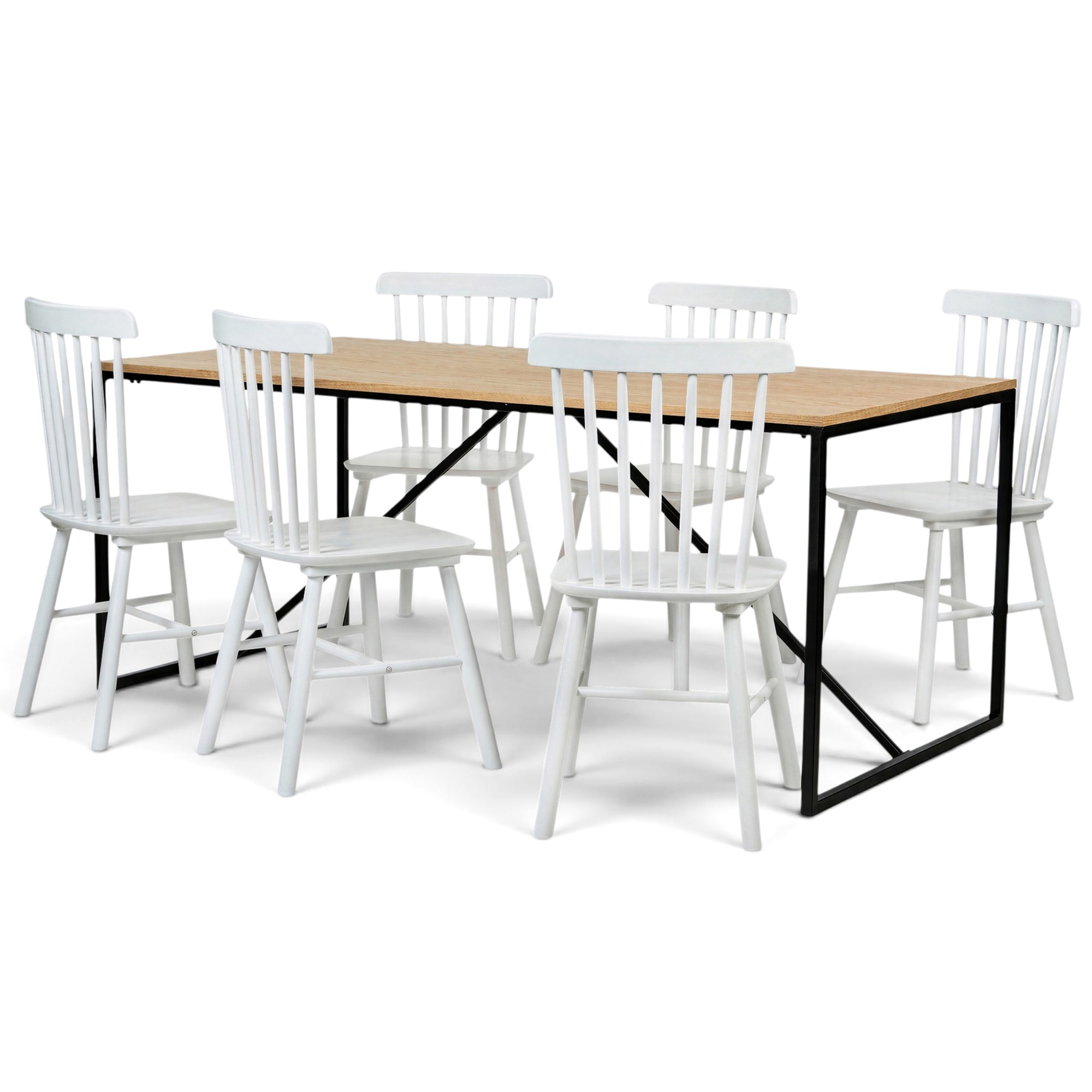 Groupe de repas 'Vega Elsa' - 1 Table & 6 Chaises