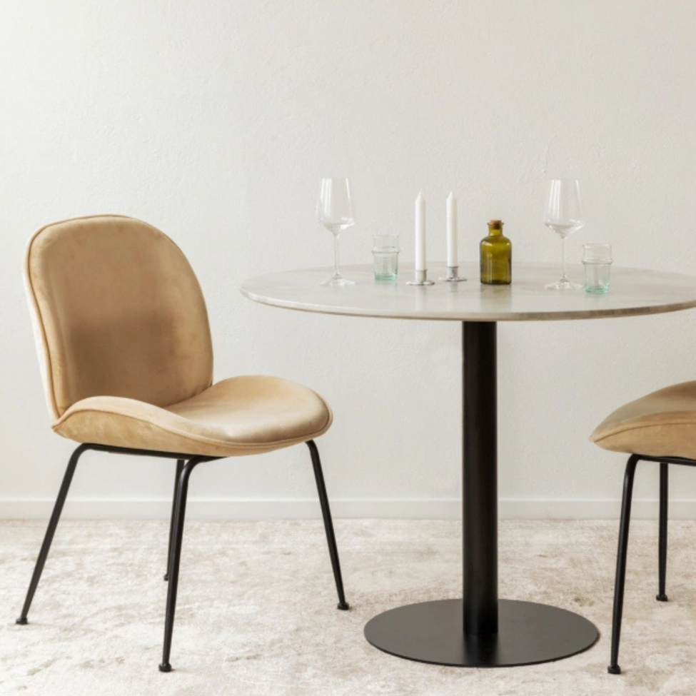 Groupe de repas 'Marbelous Lux' - 1 Table &Oslash;100 & 4 Chaises