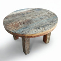 Table basse ronde \'Birka\' 85 x 85 cm - Vintage