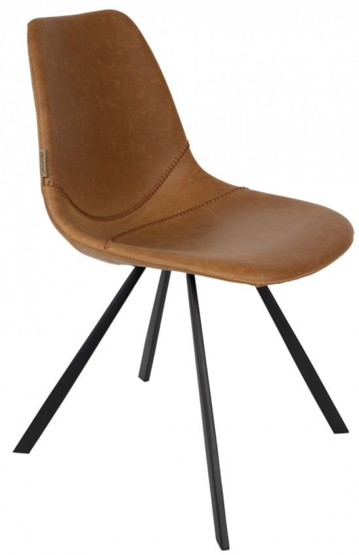 Chaise \'Franky\' - Cognac/Acier dans le groupe Meubles / Meubles d\'assise / Chaises chez Reforma (1100281)