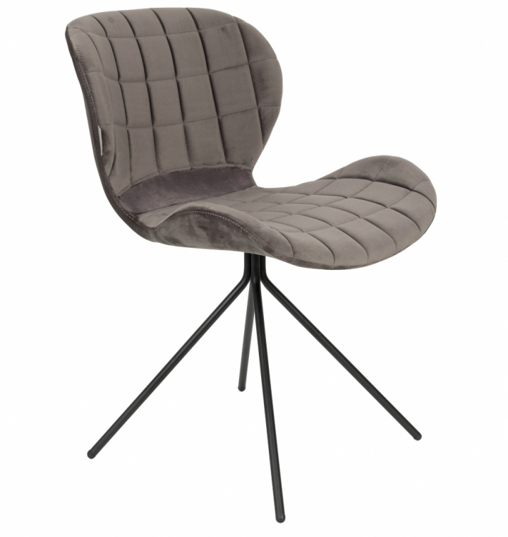 Chaise \'Omg\' - Velours/Gris dans le groupe Meubles / Meubles d\'assise / Chaises chez Reforma (1100365)