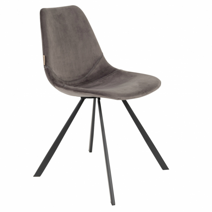 Chaise \'Franky\' - Velours/Gris dans le groupe Meubles / Meubles d\'assise / Chaises chez Reforma (1100369)