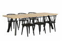 Table à manger \'Fred\' 240x100cm - Chêne blanchi Noir