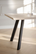 Table à manger \'Fred\' 170x95cm - Chêne blanchi/Noir