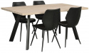 Table à manger \'Fred\' 170x95cm - Chêne blanchi/Noir