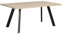 Table à manger \'Fred\' 170x95cm - Chêne blanchi/Noir