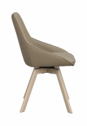 Chaise \'Alison\' Cuir - Beige/blanc pigmenté