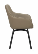 Fauteuil \'Alison\' Cuir - Beige/noir