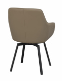 Fauteuil \'Alison\' Cuir - Beige/noir