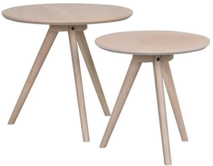 Table basse \'Yumi\' 2 pièces - Blanchi dans le groupe Meubles / Tables chez Reforma (119228)