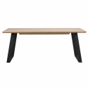 Table à manger \'Melville\' 210x95cm - Chêne blanchi/Noir