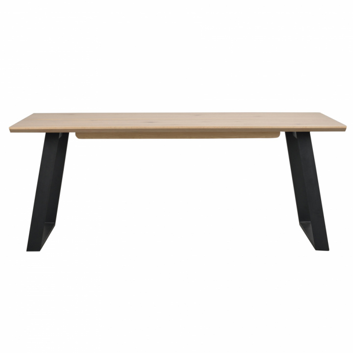 Table à manger \'Melville\' 210x95cm - Chêne blanchi/Noir dans le groupe Meubles / Tables / Table à manger chez Reforma (119370)