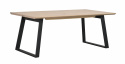 Table à manger \'Melville\' 210x95cm - Chêne blanchi/Noir