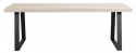 Table à manger \'Brooklyn\' 220x95cm - Chêne blanchi/Pieds noirs en U