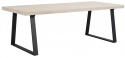 Table à manger \'Brooklyn\' 220x95cm - Chêne blanchi/Pieds noirs en U