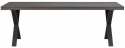 Table à manger \'Brooklyn\' 220x95cm - Brun foncé/Pieds en X