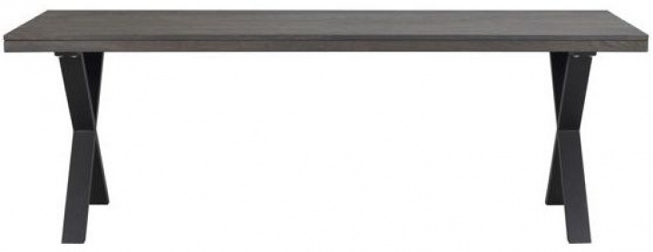Table à manger \'Brooklyn\' 220x95cm - Brun foncé/Pieds en X dans le groupe Meubles / Tables / Table à manger chez Reforma (119824)