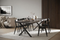 Table à manger \'Brooklyn\' 220x95cm - Brun foncé/Pieds en X