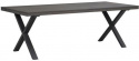 Table à manger \'Brooklyn\' 220x95cm - Brun foncé/Pieds en X
