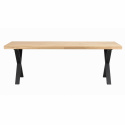 Table à manger \'Brooklyn\' 220x95cm - Chêne/Noir Pieds X-noir