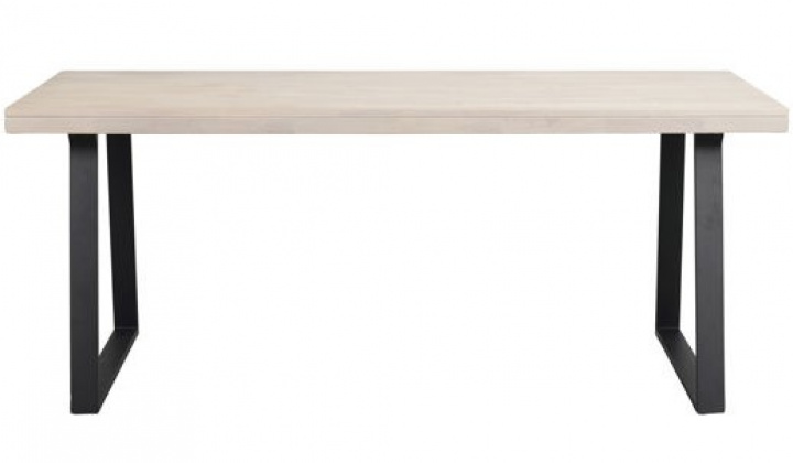 Table à manger \'Brooklyn\' 170x95cm - Pigmenté en blanc/Noir U-pieds dans le groupe Meubles / Tables / Table à manger chez Reforma (119835)