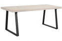 Table à manger \'Brooklyn\' 170x95cm - Pigmenté en blanc/Noir U-pieds