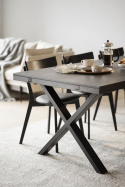 Table à manger \'Brooklyn\' 170x95cm - Brun foncé/X-pieds