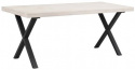 Table à manger \'Brooklyn\' 170x95cm - Pigmenté en blanc/Noir X-pieds